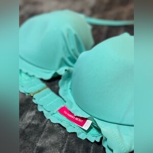 Teal Victoria’s Secret Bikini Top with Ruffled Edges